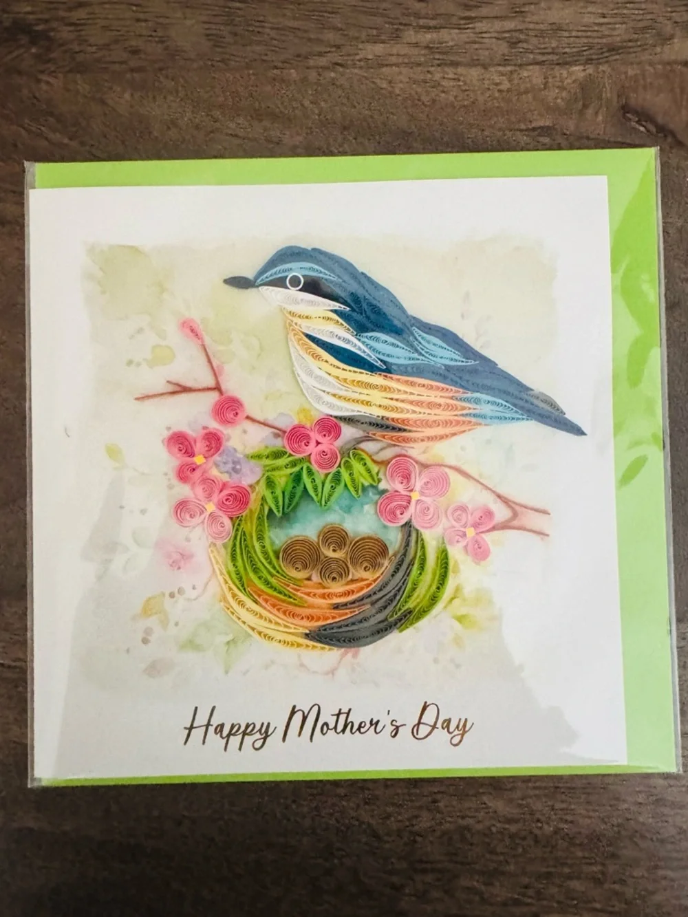 Mother’s Day Bird Nest Quill Art Quilling Card